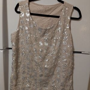 Sequin Scoop Neck Tank Top